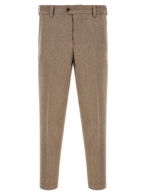 PT Torino Beige Virgin Wool Casual Pants