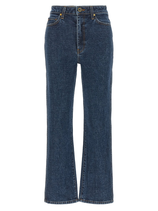 Khaite Blue Cotton Flared Jeans