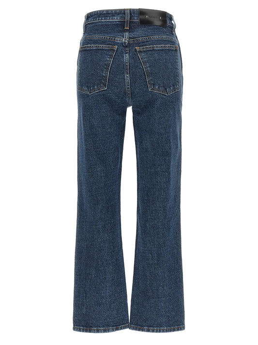 Khaite Blue Cotton Flared Jeans