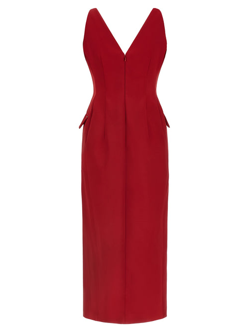 Sportmax Red Acetate Long Dress