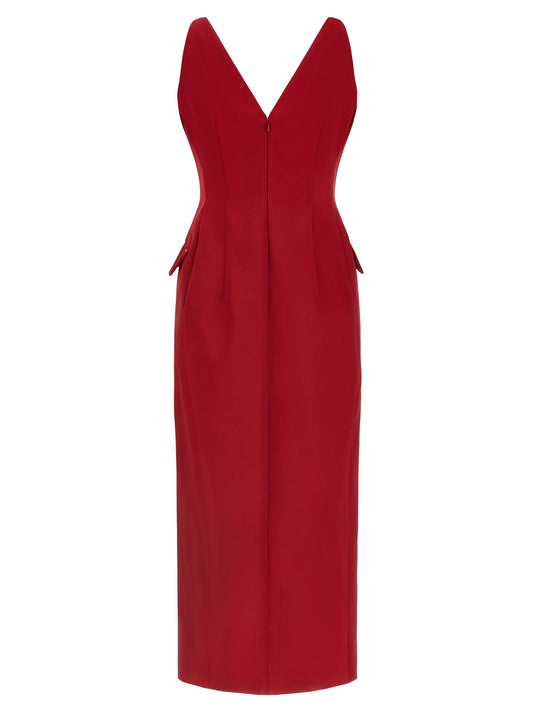 Sportmax Red Acetate Long Dress