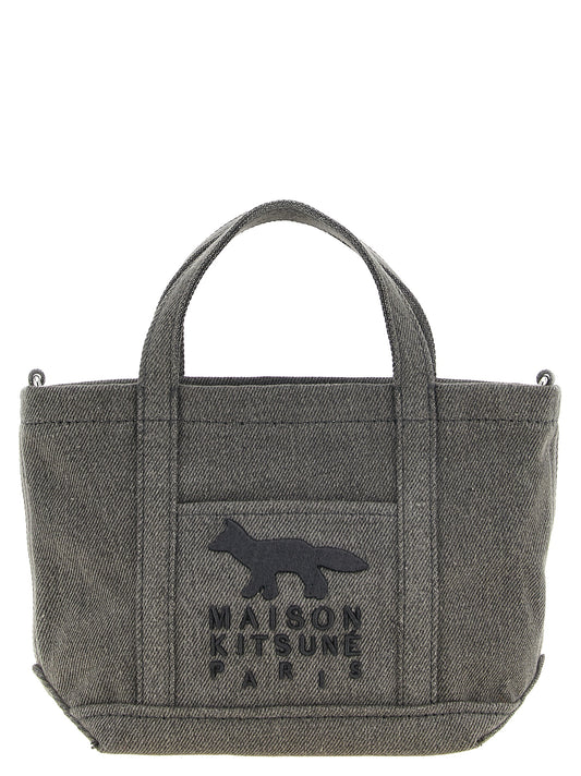 Maison Kitsuné Gray Cotton Tote Bag