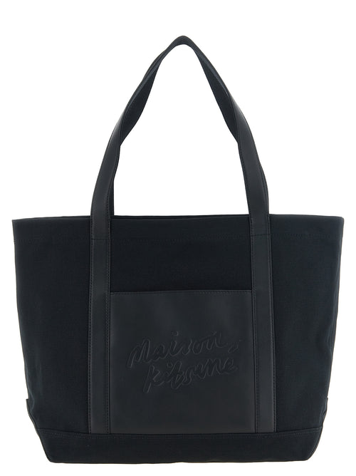 Maison Kitsuné Black Cotton Tote Bag