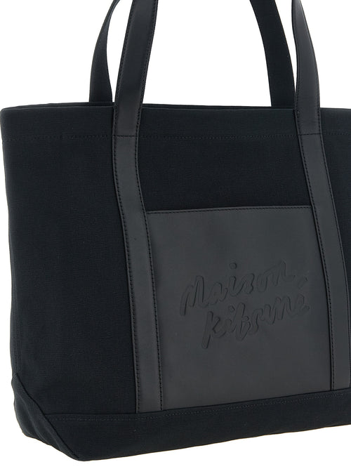 Maison Kitsuné Black Cotton Tote Bag