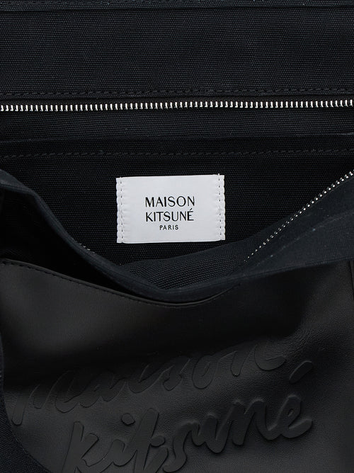 Maison Kitsuné Black Cotton Tote Bag
