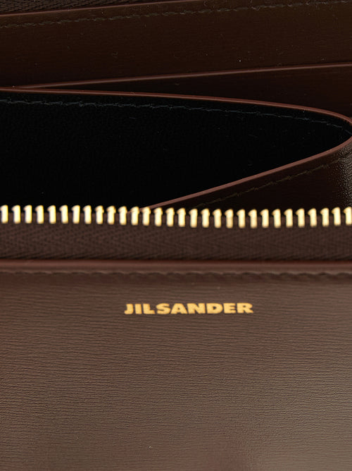 Jil Sander Brown Calfskin Cardholder