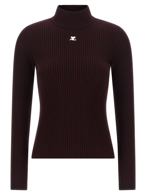 Courrèges Bordeaux Viscose Cardigan