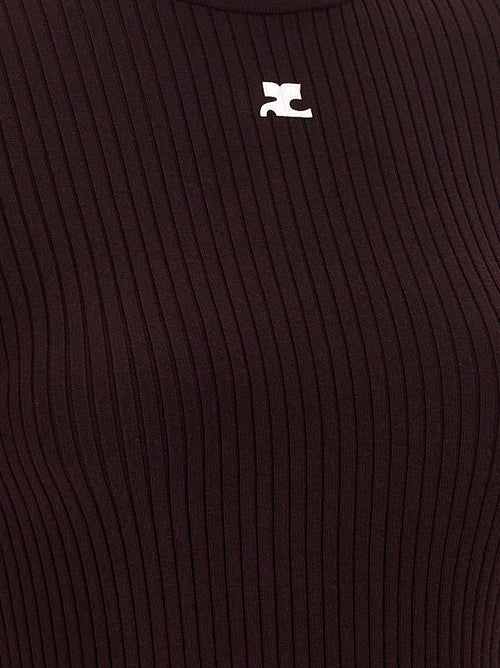 Courrèges Bordeaux Viscose Cardigan