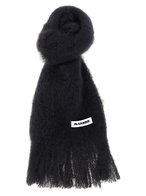 Jil Sander Black Wool Scarf