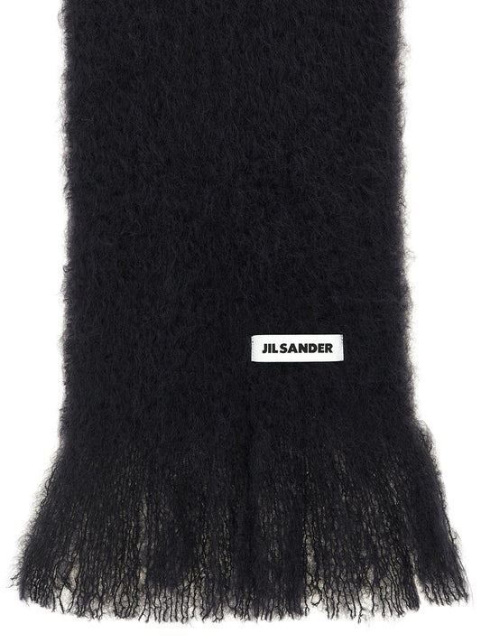 Jil Sander Black Wool Scarf