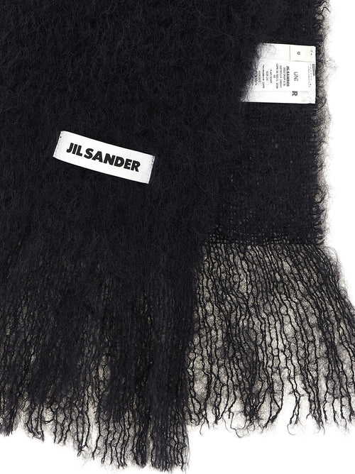 Jil Sander Black Wool Scarf