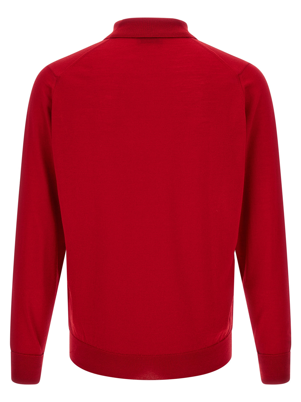 JOHN SMEDLEY Red Merino Wool Polo Shirt