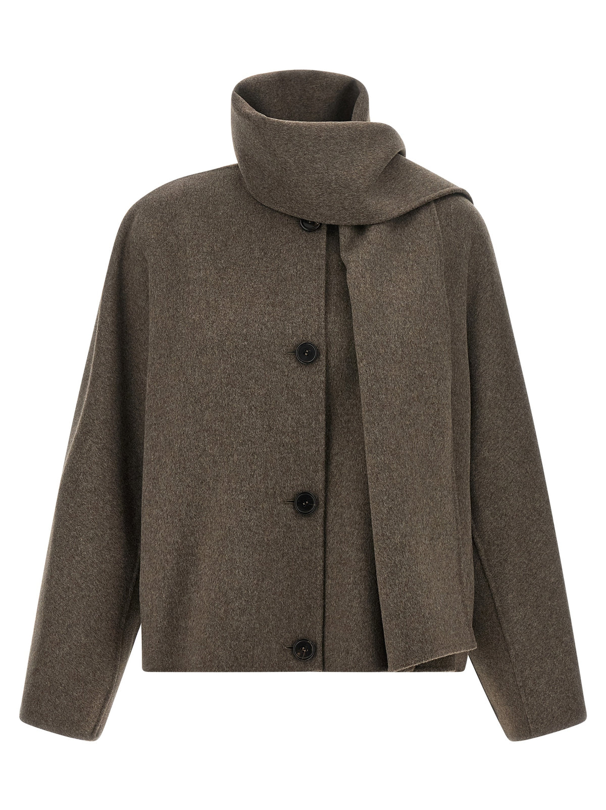 'S Max Mara Brown Wool Full-Length Jacket