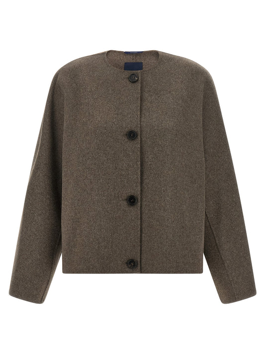 'S Max Mara Brown Wool Full-Length Jacket