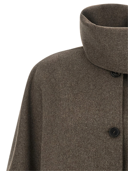 'S Max Mara Brown Wool Full-Length Jacket