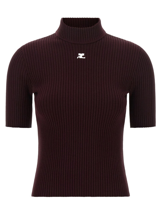 Courrèges Bordeaux Viscose Sweatshirt