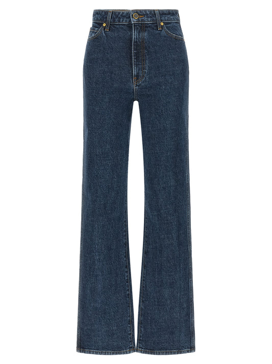 Khaite Blue Cotton Straight-Leg Jeans