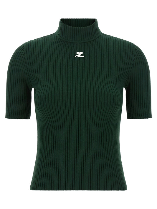 Courrèges Bicolor Viscose Turtleneck