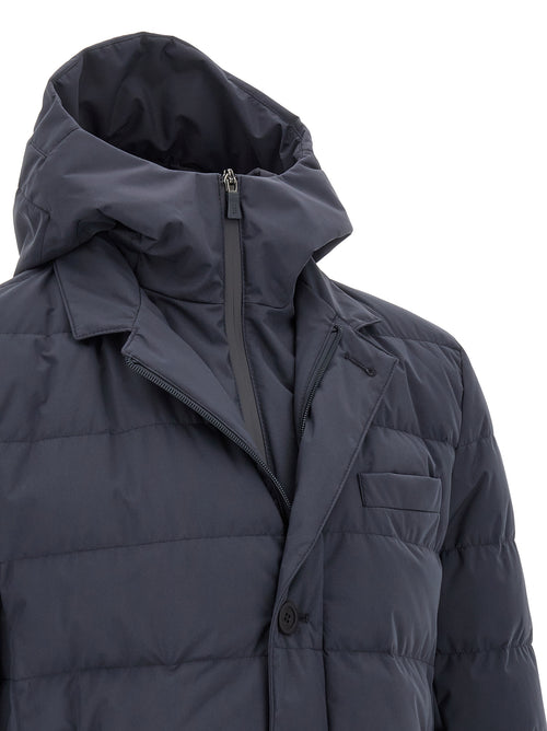 Herno Blue Polyester Full-Length Jacket