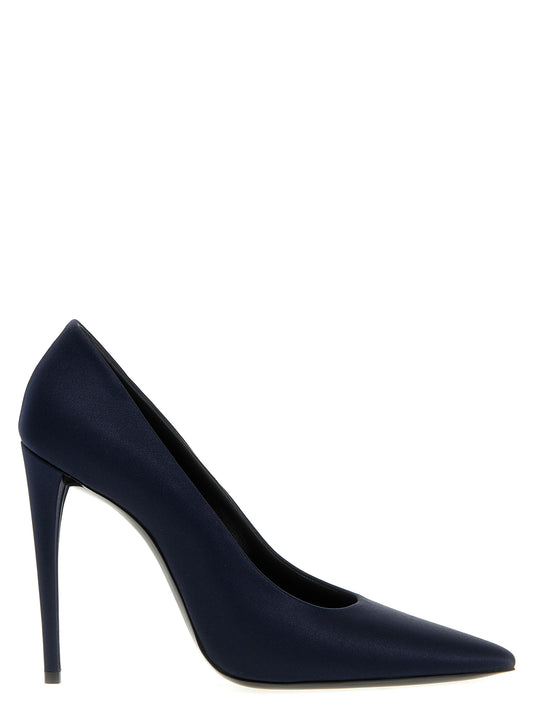Saint Laurent Blue Polyester High Heel Pumps