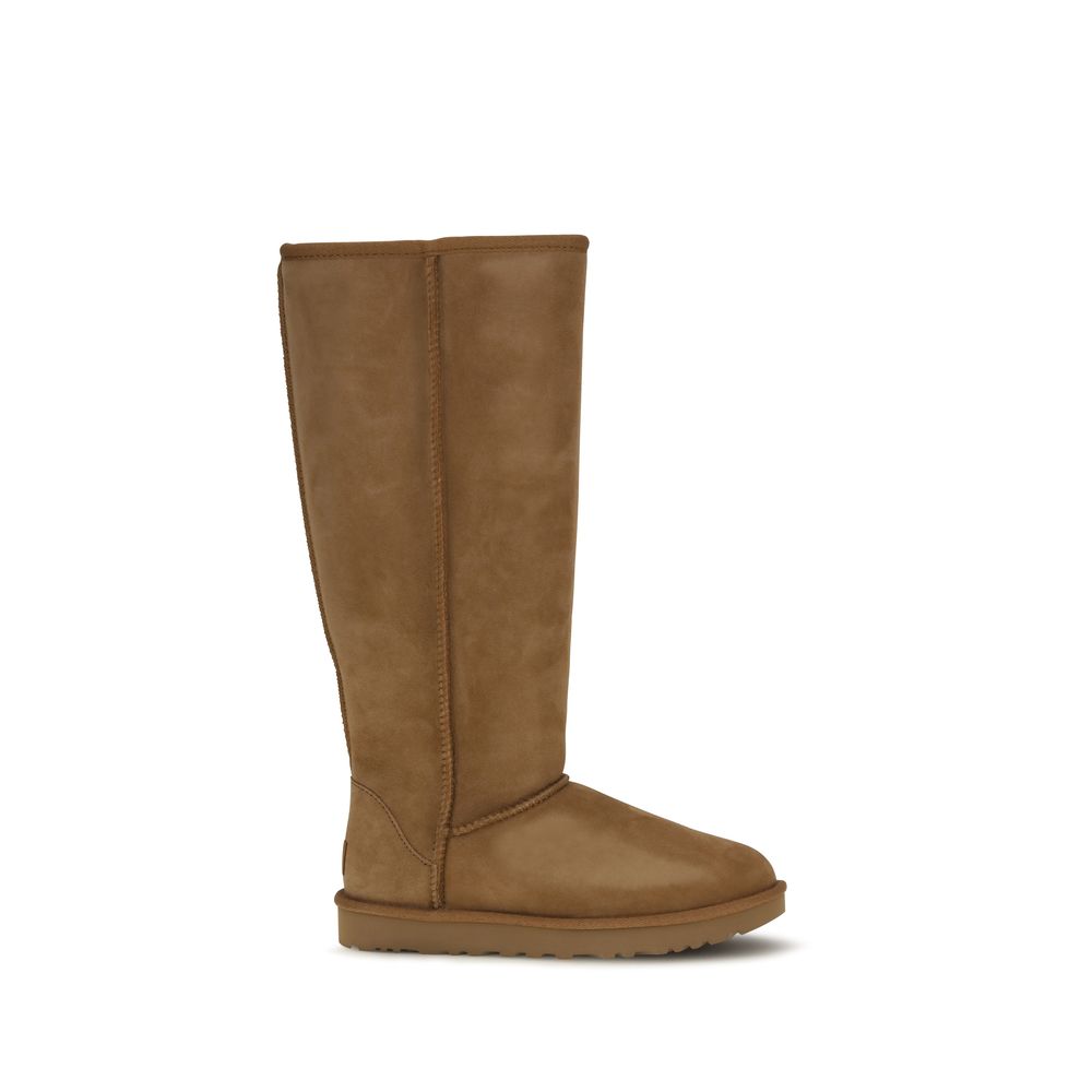 UGG Brown Calf Leather Flat Boots