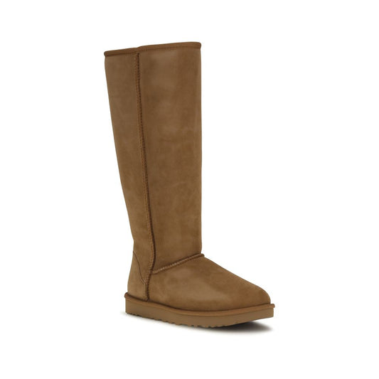 UGG Brown Calf Leather Flat Boots