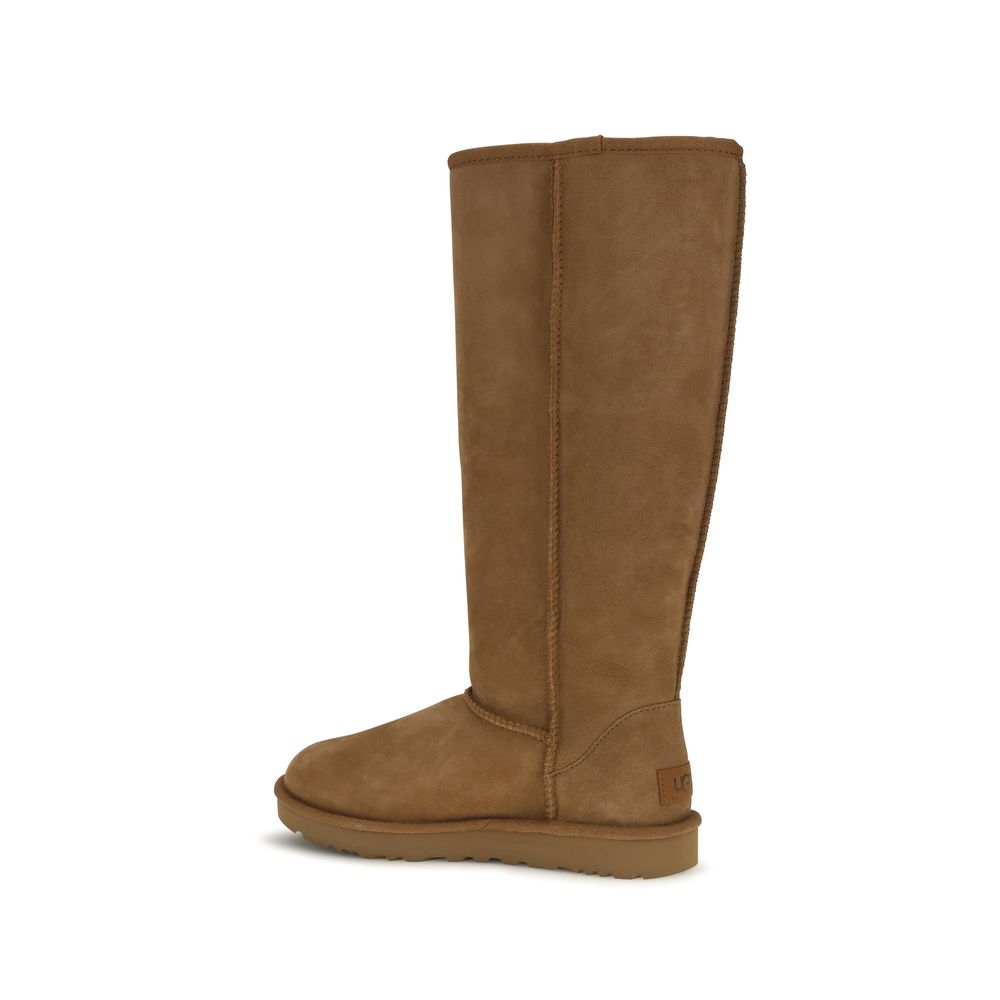 UGG Brown Calf Leather Flat Boots