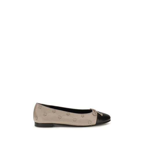 Tory Burch Beige Calf Leather Ballet Flats