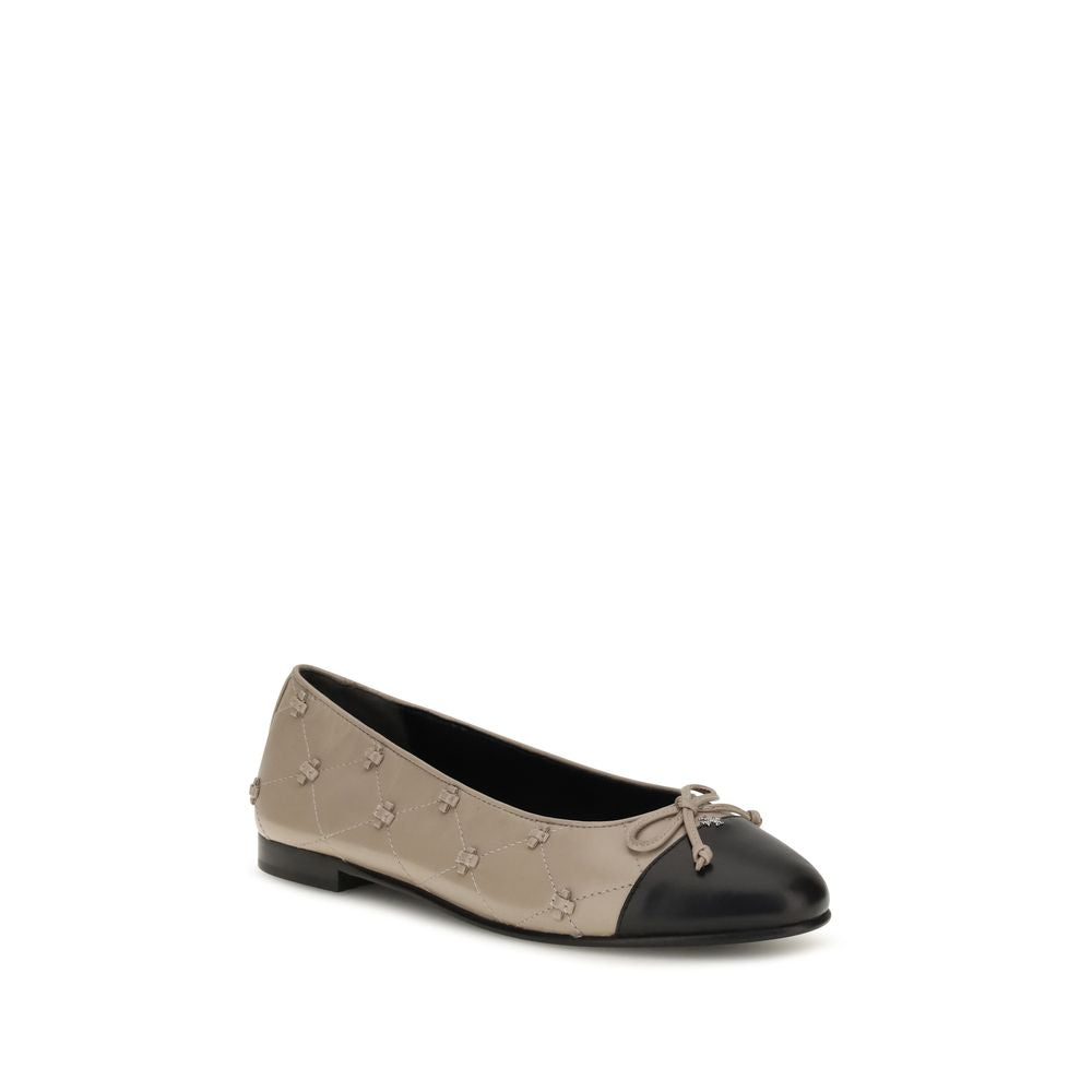 Tory Burch Beige Calf Leather Ballet Flats
