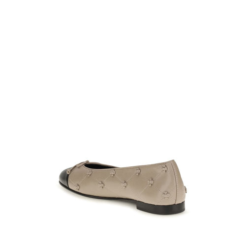 Tory Burch Beige Calf Leather Ballet Flats
