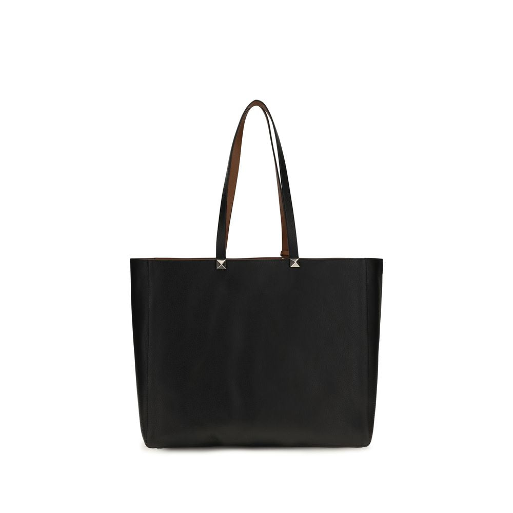 Valentino Garavani Black Calf Leather Shoulder Bag