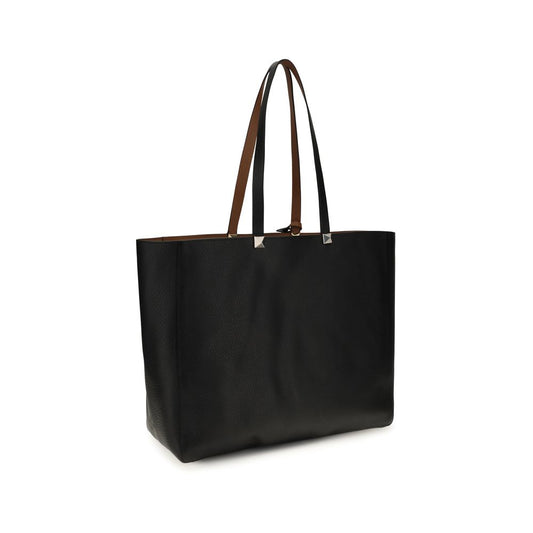 Valentino Garavani Black Calf Leather Shoulder Bag