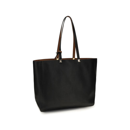 Valentino Garavani Black Calf Leather Shoulder Bag