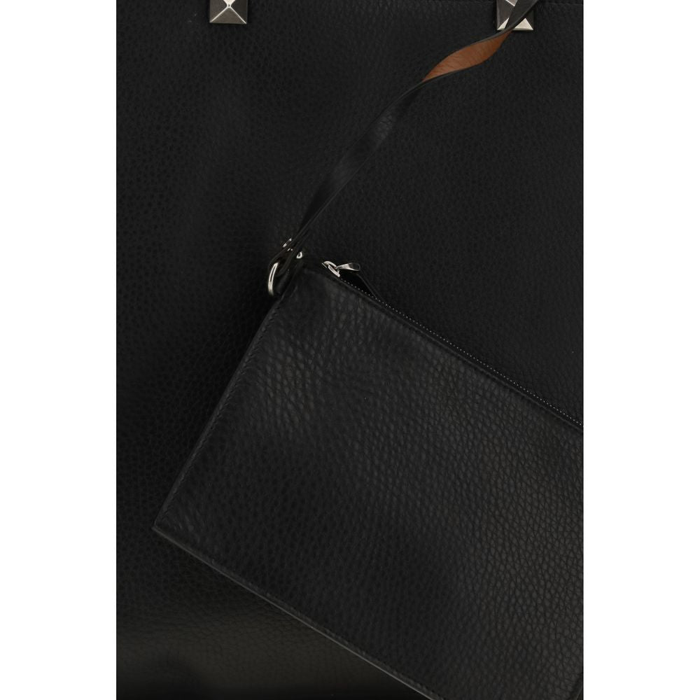 Valentino Garavani Black Calf Leather Shoulder Bag