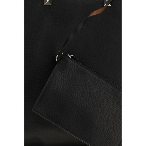 Valentino Garavani Black Calf Leather Shoulder Bag