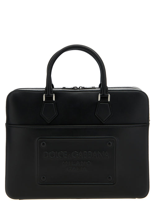 Dolce & Gabbana Black Lamb Leather Tote Bag