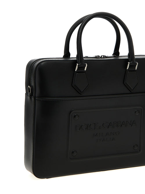 Dolce & Gabbana Black Lamb Leather Tote Bag