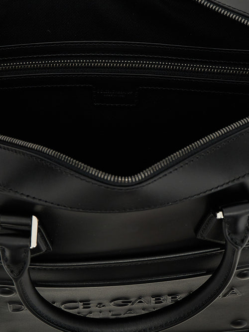Dolce & Gabbana Black Lamb Leather Tote Bag