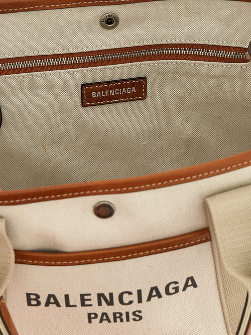 Balenciaga Beige Leather Tote Bag
