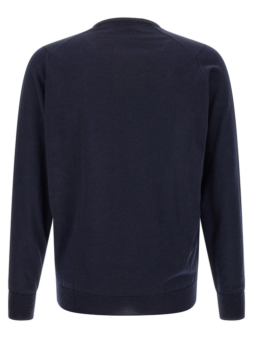 JOHN SMEDLEY Blue Merino Wool Cardigan