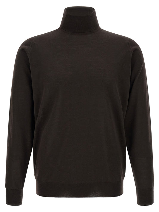 JOHN SMEDLEY Brown Merino Wool Cardigan