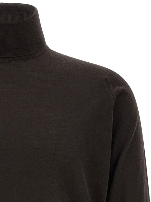 JOHN SMEDLEY Brown Merino Wool Cardigan