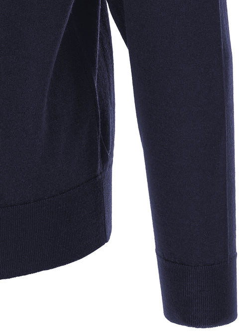 JOHN SMEDLEY Blue Merino Wool Cardigan