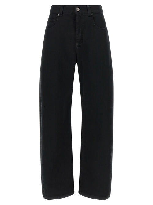 Brunello Cucinelli Black Cotton High-Waisted Jean