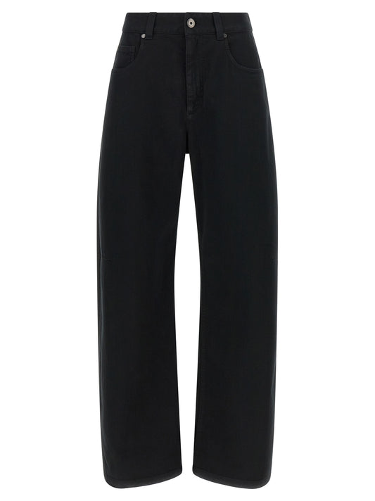 Brunello Cucinelli Black Cotton High-Waisted Jean