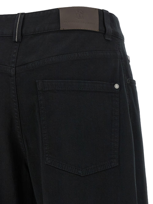 Brunello Cucinelli Black Cotton High-Waisted Jean