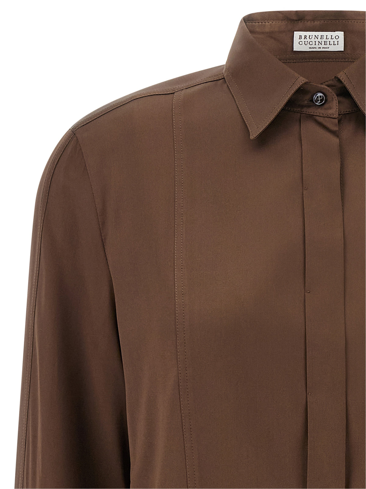 Brunello Cucinelli Brown Silk Blouse