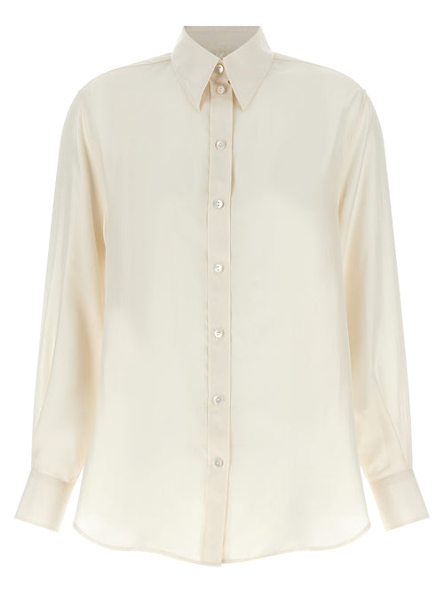 XACUS White Silk Blouse
