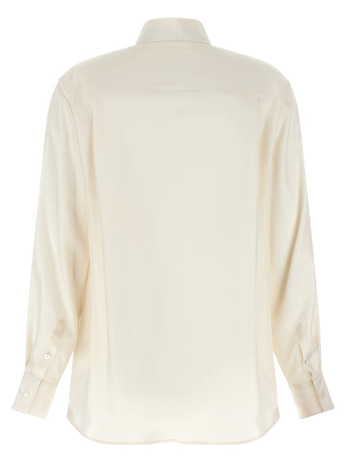 XACUS White Silk Blouse