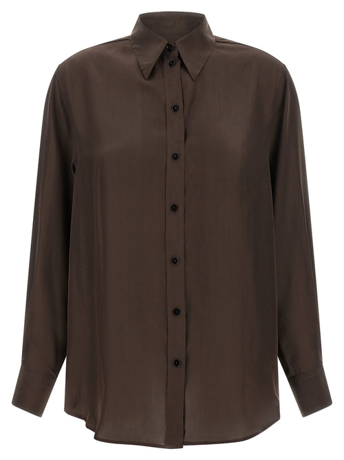 XACUS Brown Silk Blouse
